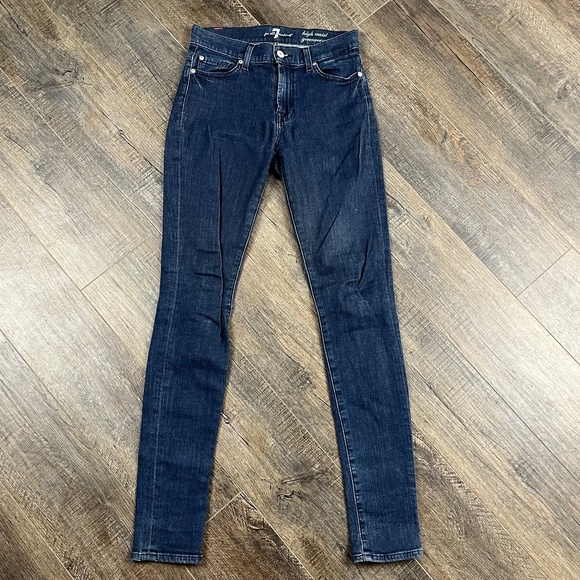 7 For All Mankind High Waist Skinny Jeans Pants Denim ((size 25)) - Picture 1 of 8
